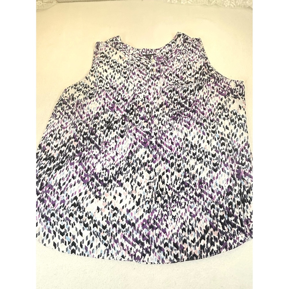 Premise Studio Blouse Women 2X Purple Geometric Career